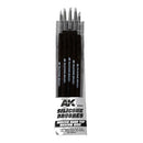 AK Interactive Medium Hard Tip Silicone Brushes (Set of 5)