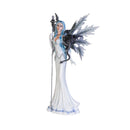 Large White Fairy with Baby Black Dragon Figurine