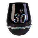 Black Luxe Birthday Stemless Wine Glass