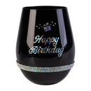 Black Luxe Birthday Stemless Wine Glass