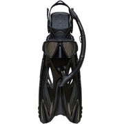 Rayzor Gold Adult Mask, Snorkel & Fin Set (Black)