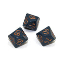 Chessexe Polyhedral Opaque Dusty Blue/Copper Dice 10pcs