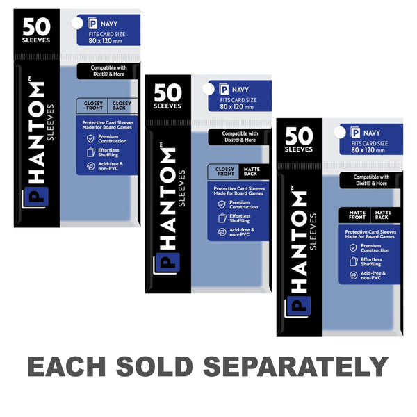 Navy Phantom Sleeves 50pcs (80x120mm)