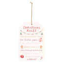 Sugarplum Fun Christmas Rules Hanging MDF Sign