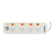 4 Outlet Powerboard Overload Protection w/ Individual Switch