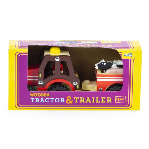 Keycraft Wooden Tractor & Trailer