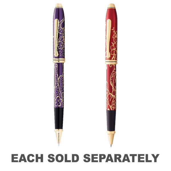 Townsend Plum Lacquer 23ct Zodiac Rollerball Pen