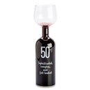 Verre de bouteille de vin joyeux anniversaire