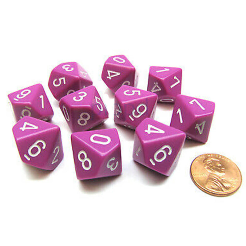 Jeu de 10 matrices opaques polyédriques Chessex D10