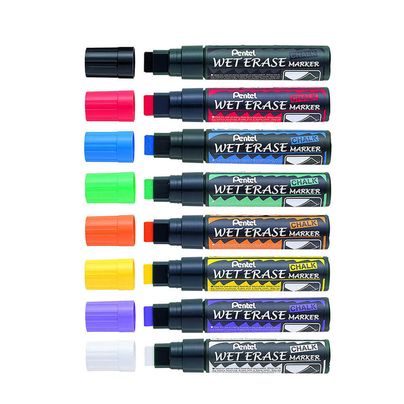 Pentel Lot de 12 marqueurs effaçables humides à la craie liquide
