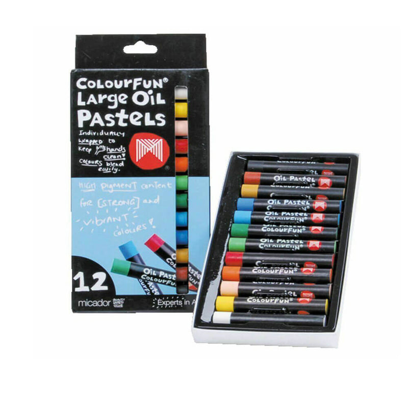 Lot de 12 pastels à l'huile Micador assortis (grand)