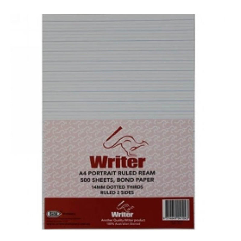 Writer A4 14 mm papier d'examen en tiers pointillés (500 pièces)